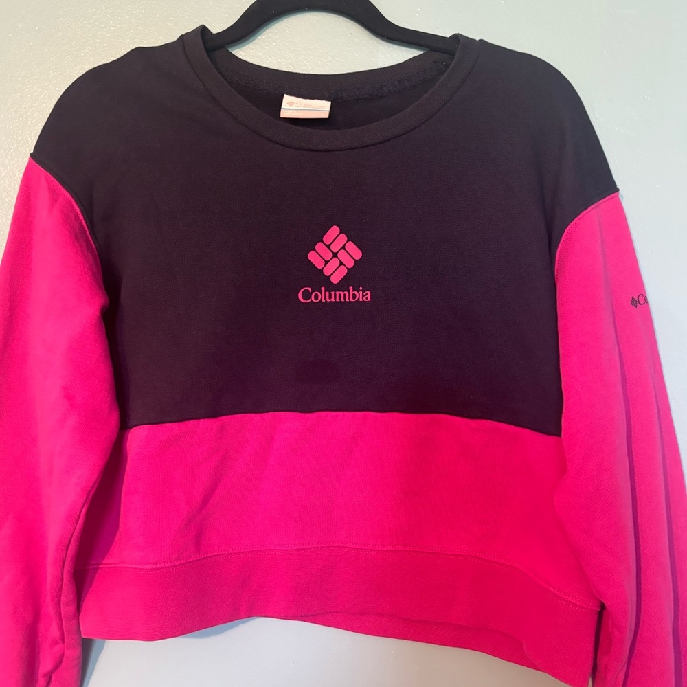Columbia color block crop‎ sweater s L
